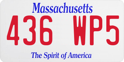 MA license plate 436WP5