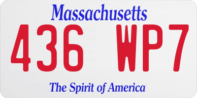 MA license plate 436WP7