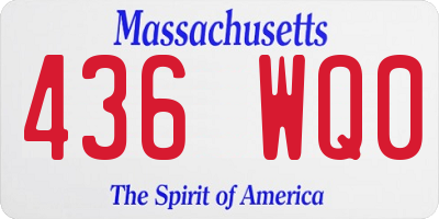 MA license plate 436WQ0