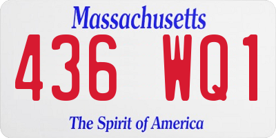 MA license plate 436WQ1