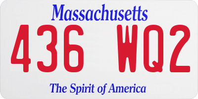 MA license plate 436WQ2
