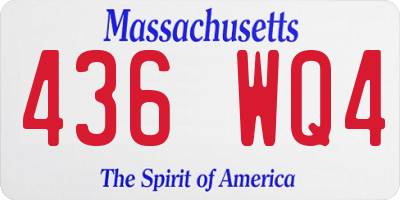 MA license plate 436WQ4