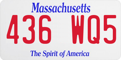 MA license plate 436WQ5