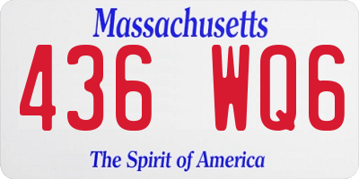 MA license plate 436WQ6