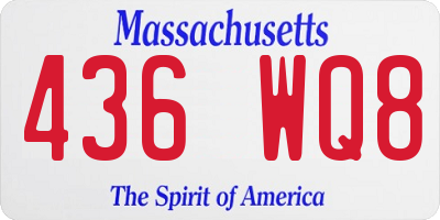 MA license plate 436WQ8