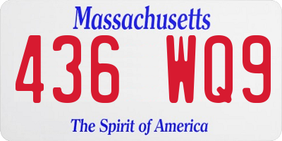 MA license plate 436WQ9