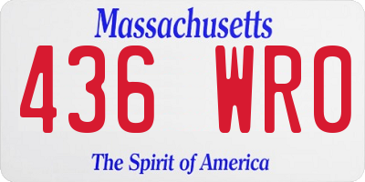 MA license plate 436WR0