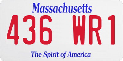 MA license plate 436WR1