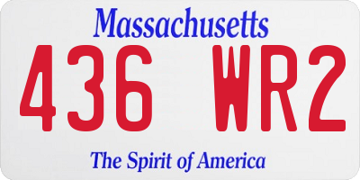 MA license plate 436WR2