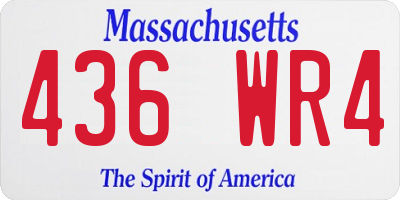 MA license plate 436WR4