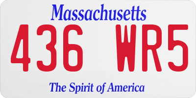 MA license plate 436WR5