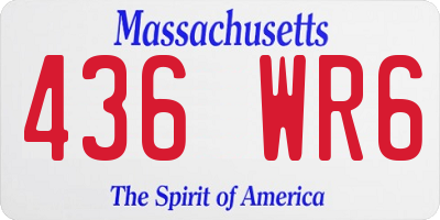 MA license plate 436WR6
