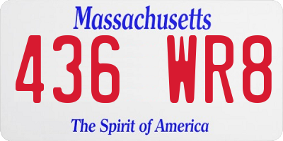 MA license plate 436WR8