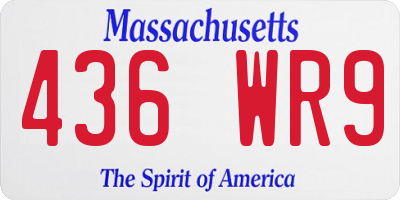 MA license plate 436WR9