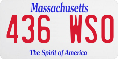 MA license plate 436WS0