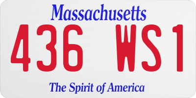 MA license plate 436WS1
