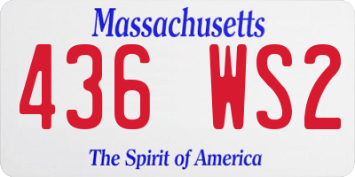 MA license plate 436WS2