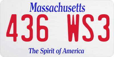 MA license plate 436WS3