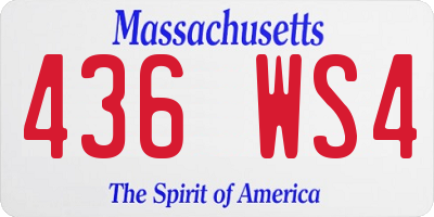 MA license plate 436WS4
