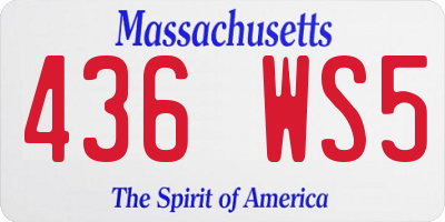MA license plate 436WS5
