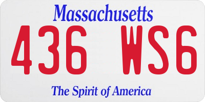 MA license plate 436WS6