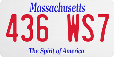 MA license plate 436WS7