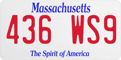 MA license plate 436WS9