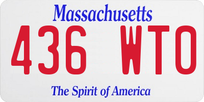 MA license plate 436WT0