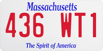 MA license plate 436WT1
