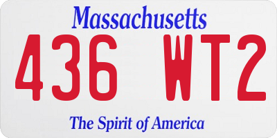 MA license plate 436WT2