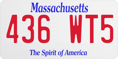 MA license plate 436WT5