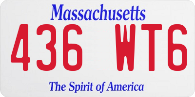 MA license plate 436WT6