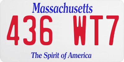 MA license plate 436WT7
