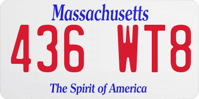 MA license plate 436WT8