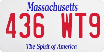 MA license plate 436WT9