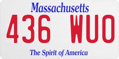 MA license plate 436WU0
