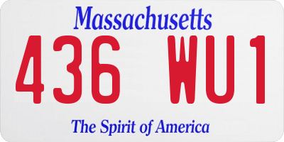 MA license plate 436WU1