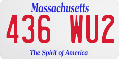 MA license plate 436WU2