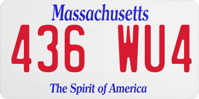 MA license plate 436WU4