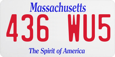 MA license plate 436WU5