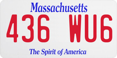 MA license plate 436WU6