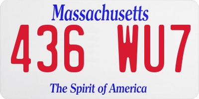MA license plate 436WU7