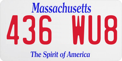 MA license plate 436WU8