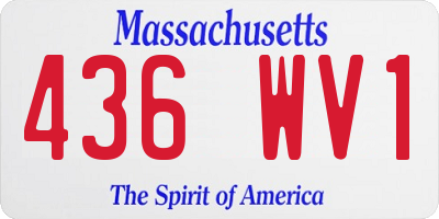 MA license plate 436WV1