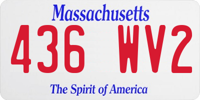 MA license plate 436WV2