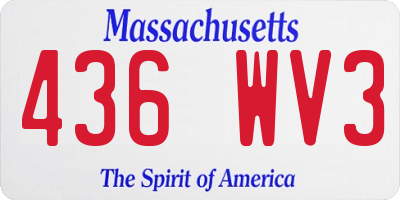 MA license plate 436WV3