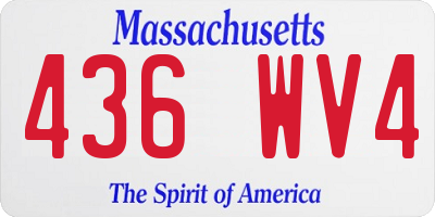 MA license plate 436WV4