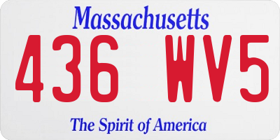 MA license plate 436WV5