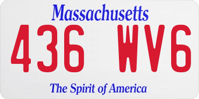MA license plate 436WV6
