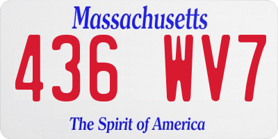 MA license plate 436WV7
